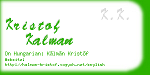 kristof kalman business card