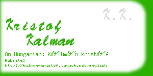 kristof kalman business card